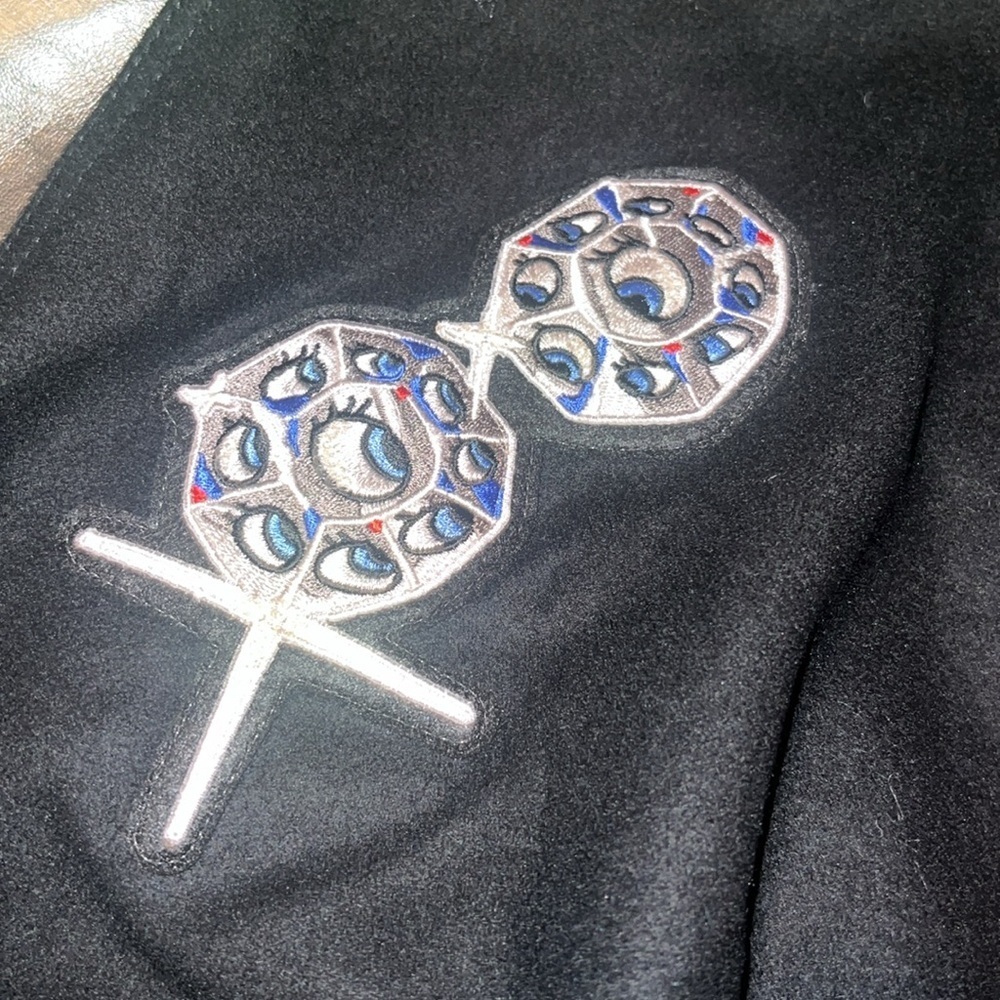 NWT Disney x Coach 10% Leather Black Varsity Jacket size 8 - Picture 15 of 17